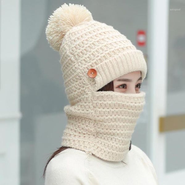 beanie/skull caps plush knitted bib one-piece hat women warm mask for girls cap pompom fur hats beanies skullies a5f51, Blue;gray
beanie/skull caps plush knitted bib one-piece hat women warm mask for girls cap pompom fur hats beanies skullies a5f51, Blue;gray