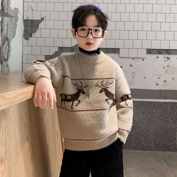 school 2020 winter new wear middle children's deer christmas sweater round neck fashion, Blue
school 2020 winter new wear middle children's deer christmas sweater round neck fashion, Blue