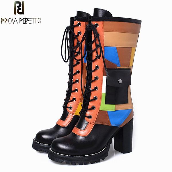 boots prova perfetto fashion mixed color leather women short lace up high heels dress shoes woman winter ladies pumps, Black
boots prova perfetto fashion mixed color leather women short lace up high heels dress shoes woman winter ladies pumps, Black