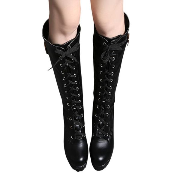 boots women's casual high heel lace up thick platform knee square heel boot snow shoe botas women's boots zapatos mujer au7, Black
boots women's casual high heel lace up thick platform knee square heel boot snow shoe botas women's boots zapatos mujer au7, Black