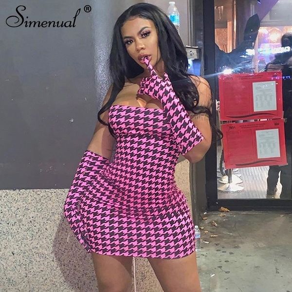 simenual houndstooth strapless mini dress with gloves skinny women clubwear fashion bodycon party dresses wrap chest y200103, White;black
simenual houndstooth strapless mini dress with gloves skinny women clubwear fashion bodycon party dresses wrap chest y200103, White;black