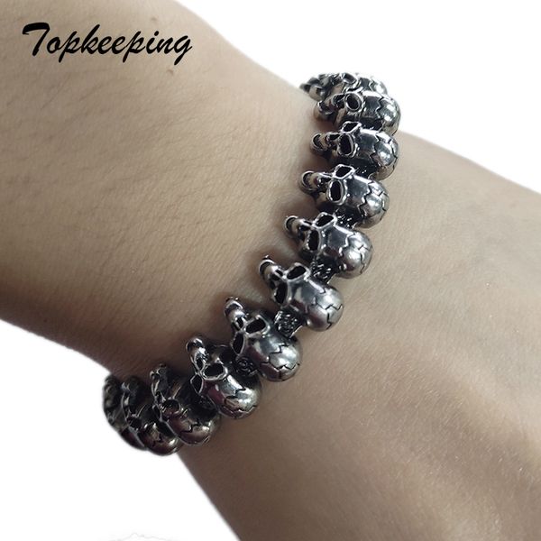 eeping punk long skull bracelets for men stainless steel shiny skull charm link chain bracelets male gothic jewelry 2020, Black
eeping punk long skull bracelets for men stainless steel shiny skull charm link chain bracelets male gothic jewelry 2020, Black