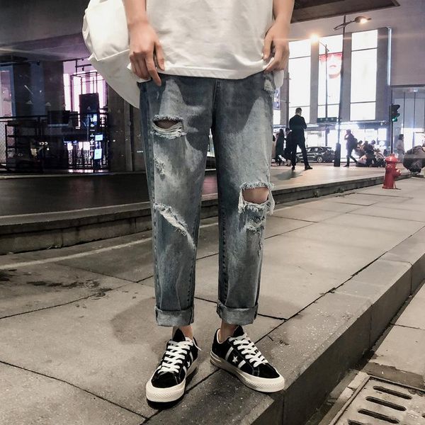 men's jeans wholesale 2021 teenagers retro denim pants men korean hip hop casual ripped trousers loose trendy harem, Blue
men's jeans wholesale 2021 teenagers retro denim pants men korean hip hop casual ripped trousers loose trendy harem, Blue