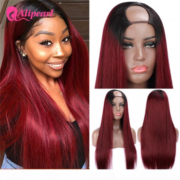 alipearl hair u part wig #1b 99j straight human hair wigs for black women 150% 180% density brazilian ombre colored wigs, Black;brown
alipearl hair u part wig #1b 99j straight human hair wigs for black women 150% 180% density brazilian ombre colored wigs, Black;brown
