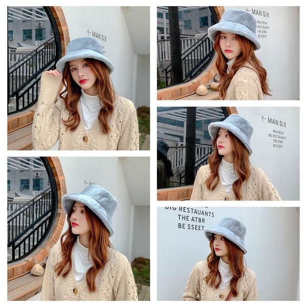 woamn bucket hats winter autumn fur thick warm earflap outdoor caps solid lady fashion brim hat korean, Blue;gray
woamn bucket hats winter autumn fur thick warm earflap outdoor caps solid lady fashion brim hat korean, Blue;gray