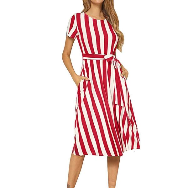 dress women striped printed short sleeve tie loose above knee o-neck dignified noble popular short dress summer, Black;gray
dress women striped printed short sleeve tie loose above knee o-neck dignified noble popular short dress summer, Black;gray