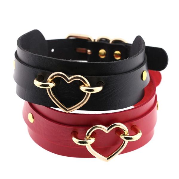 2020 new gothic punk gold heart choker collar necklace female harajuku black red white leather chocker necklaces for women, Golden;silver
2020 new gothic punk gold heart choker collar necklace female harajuku black red white leather chocker necklaces for women, Golden;silver
