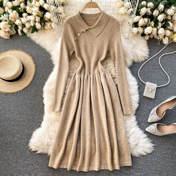 2021 new solid women knitted in crochet turn down collar long elastic line dressed autumn school knitting style dress rgup, Black;gray
2021 new solid women knitted in crochet turn down collar long elastic line dressed autumn school knitting style dress rgup, Black;gray