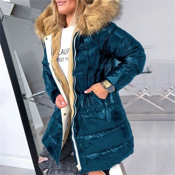 fashion fur collar cotton padded jacket women winter coat black hood fleece warmness 4xl women's coats plus size parkas outwear y201012
fashion fur collar cotton padded jacket women winter coat black hood fleece warmness 4xl women's coats plus size parkas outwear y201012