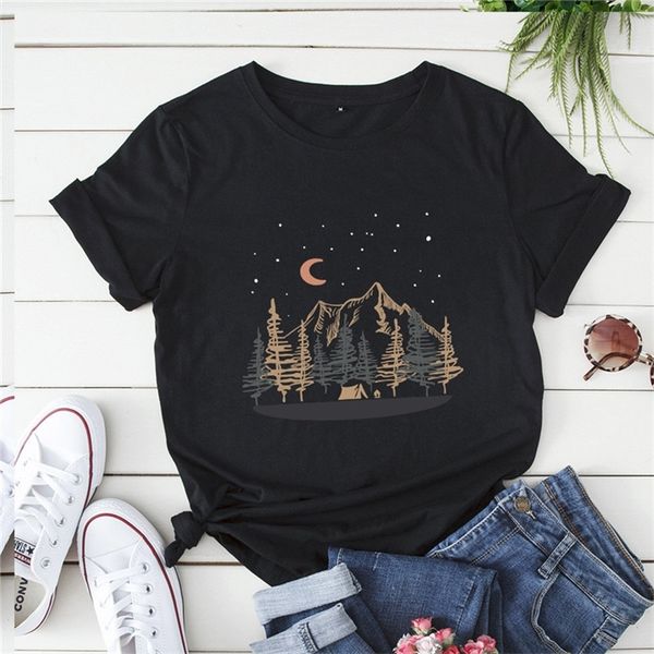 summer casual tees mountain print t-shirt women crewneck short sleeves tshirt basic female graphic cotton shirt clothing 220307, White
summer casual tees mountain print t-shirt women crewneck short sleeves tshirt basic female graphic cotton shirt clothing 220307, White