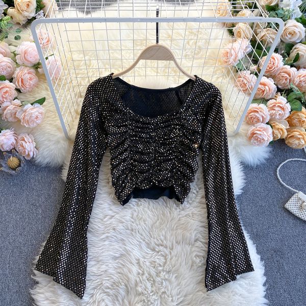 2021 new women's singiny ruched spring turtleneck square enlargement solid sequins streetwear short sf98, White
2021 new women's singiny ruched spring turtleneck square enlargement solid sequins streetwear short sf98, White