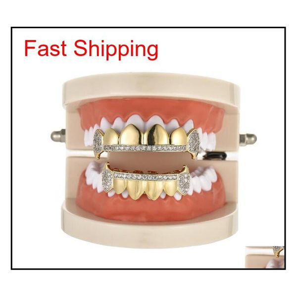 fashion cubic zirconia gold teeth grills hiphop rocker halloween iced out caps bottom fang grills set bling teeth l7cxq, Silver
fashion cubic zirconia gold teeth grills hiphop rocker halloween iced out caps bottom fang grills set bling teeth l7cxq, Silver
