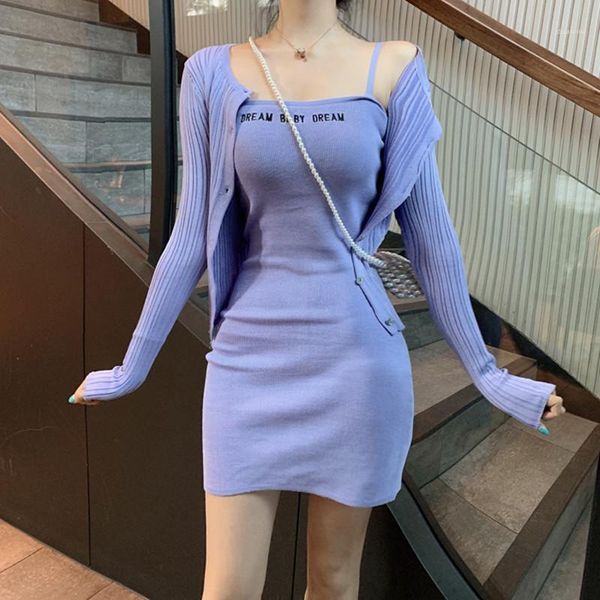 two piece set women outfits long sleeve knitted cropped cardigan strap bodycon dress 2 piece set women ensemble femme1, Gray
two piece set women outfits long sleeve knitted cropped cardigan strap bodycon dress 2 piece set women ensemble femme1, Gray