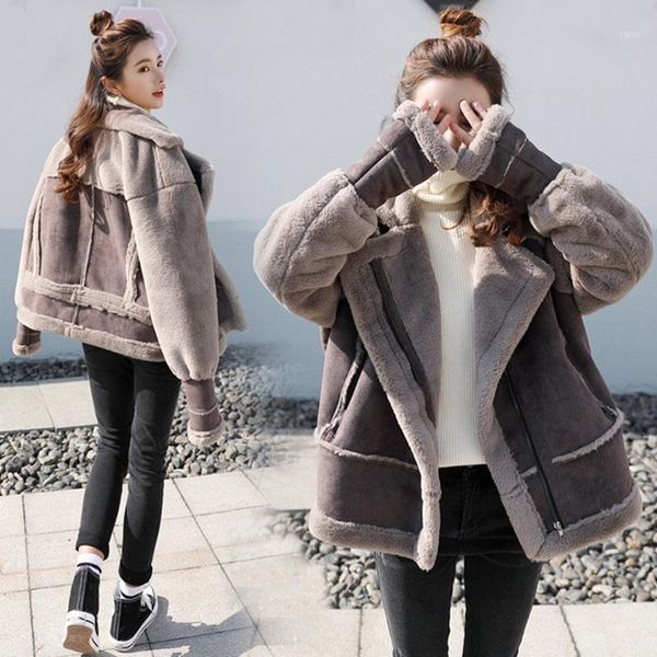 winter suede jackets women lambswool casual jackets thick warm faux pu suede jacket female oversized motorcycle coat female1, Black
winter suede jackets women lambswool casual jackets thick warm faux pu suede jacket female oversized motorcycle coat female1, Black
