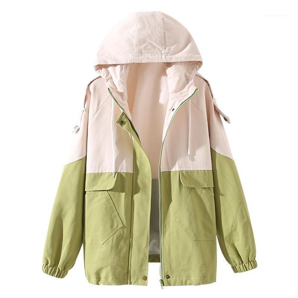 women's trench coats plus size windbreaker coat women cotton loose tooling baseball uniform korean casual hooded overcoats ah211, Tan;black
women's trench coats plus size windbreaker coat women cotton loose tooling baseball uniform korean casual hooded overcoats ah211, Tan;black