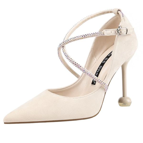 2020 elegant women 10cm thin high heels rhinestone nude lady pointed toe flock party pumps female cross strap red wedding shoes, Black
2020 elegant women 10cm thin high heels rhinestone nude lady pointed toe flock party pumps female cross strap red wedding shoes, Black