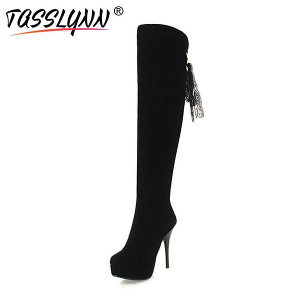 tasslynn 2020 women boots lace women thin high heels platform over the knee boots round toe elegant ladies shoes size 34-43, Black
tasslynn 2020 women boots lace women thin high heels platform over the knee boots round toe elegant ladies shoes size 34-43, Black