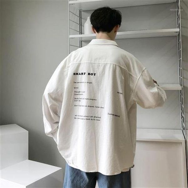 men clothes summer printed letter long-sleeved shirt men loose casual korean fashion spring and autumn shirt1, White;black
men clothes summer printed letter long-sleeved shirt men loose casual korean fashion spring and autumn shirt1, White;black