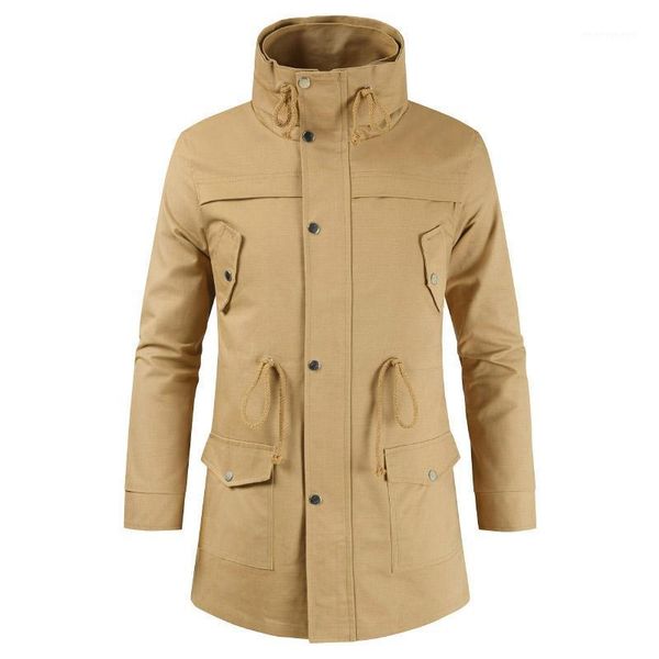 men's trench coats windbreaker men's long section double stand collar style loose jacket male handsome street coat 20211, Tan;black
men's trench coats windbreaker men's long section double stand collar style loose jacket male handsome street coat 20211, Tan;black
