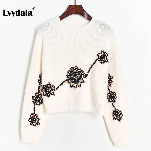 lvydala high end runway fashion ladies full sleeves brief white knitting sweaters, White;black
lvydala high end runway fashion ladies full sleeves brief white knitting sweaters, White;black