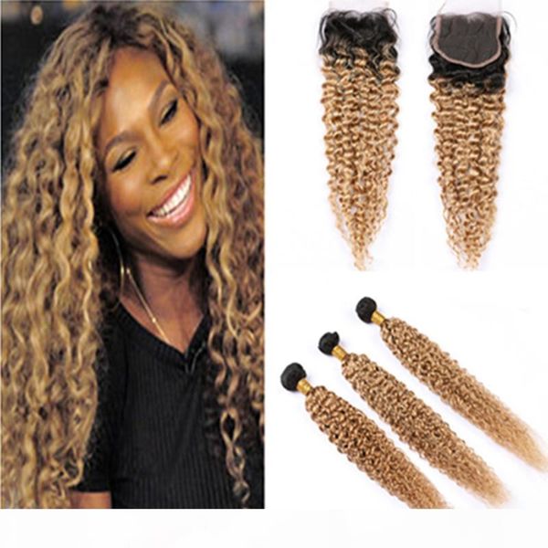 dark root honey blonde human hair 3bundles with closure kinky curly weaves #1b 27 ombre malaysian virgin hair extensions with lace closure, Black
dark root honey blonde human hair 3bundles with closure kinky curly weaves #1b 27 ombre malaysian virgin hair extensions with lace closure, Black