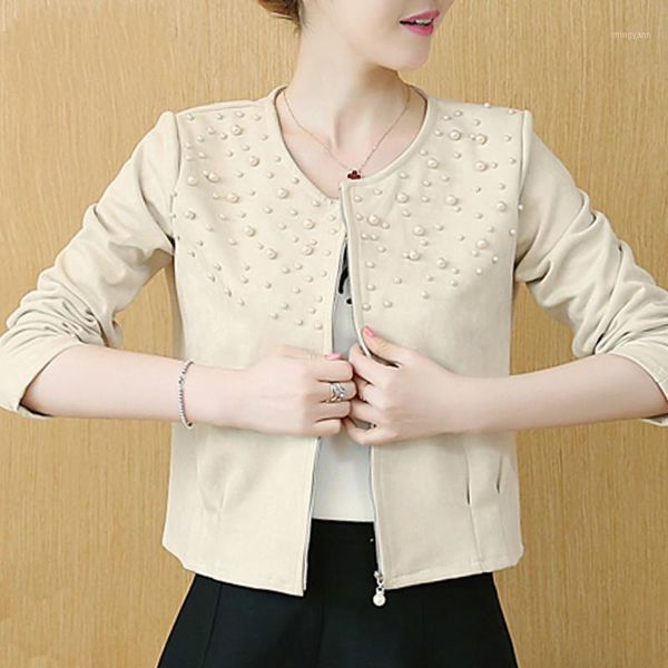 new fashion women's jacket jacket women's long-sleeved solid beaded zipper cardigan small suit1, Black;brown
new fashion women's jacket jacket women's long-sleeved solid beaded zipper cardigan small suit1, Black;brown
