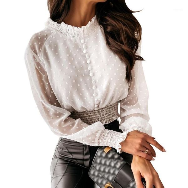 women white jacquard shirt chic puff sleeve spring blouses female polka dot mesh elegant slim fit blusas d301
women white jacquard shirt chic puff sleeve spring blouses female polka dot mesh elegant slim fit blusas d301