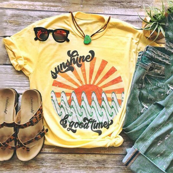 summer women t-shirt sunshine good times print o-neck t-shirt female casual tee short sleeve tees ladies y200111, White
summer women t-shirt sunshine good times print o-neck t-shirt female casual tee short sleeve tees ladies y200111, White