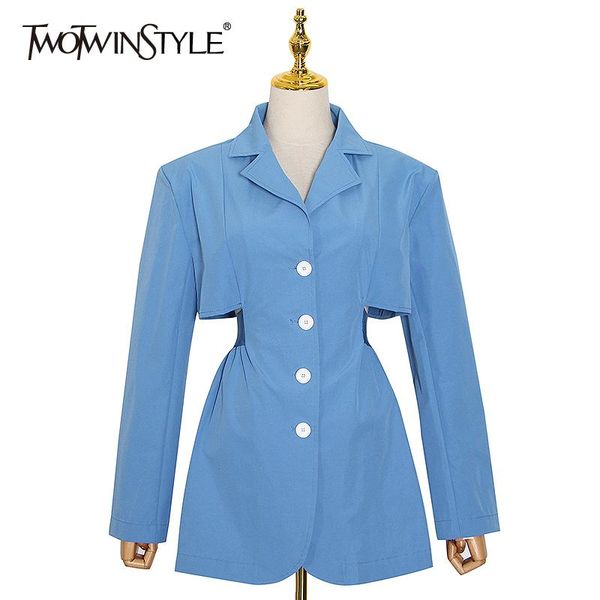 twotwinstyle patchwork black blazer for women notched collar long sleeve high waist tunic casual female fashion new 2020, White;black
twotwinstyle patchwork black blazer for women notched collar long sleeve high waist tunic casual female fashion new 2020, White;black