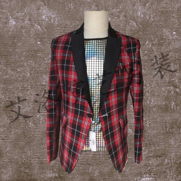 men's suits & blazers xs-6xl 2021 men's clothing fashion slim bigbang dj po studio plaid suit dressing plus size the host stage si, White;black
men's suits & blazers xs-6xl 2021 men's clothing fashion slim bigbang dj po studio plaid suit dressing plus size the host stage si, White;black
