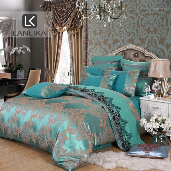 lanlika comforter bedding sets tencel silk luxury duvet cover bed sheet king double blue jacquard bed linens set1
lanlika comforter bedding sets tencel silk luxury duvet cover bed sheet king double blue jacquard bed linens set1