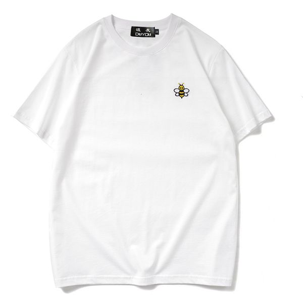 small bee embroidery on left chest cotton short sleeve men's cartoon parttern t-shirt women shirts|streetwear 15bv, White;black
small bee embroidery on left chest cotton short sleeve men's cartoon parttern t-shirt women shirts|streetwear 15bv, White;black