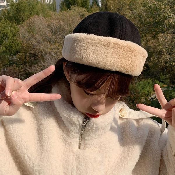 women winter warm suede velvet beanie hat solid color thicken plush cuffed brimless hip hop landlord docker skull cap streetwear, Blue;gray
women winter warm suede velvet beanie hat solid color thicken plush cuffed brimless hip hop landlord docker skull cap streetwear, Blue;gray