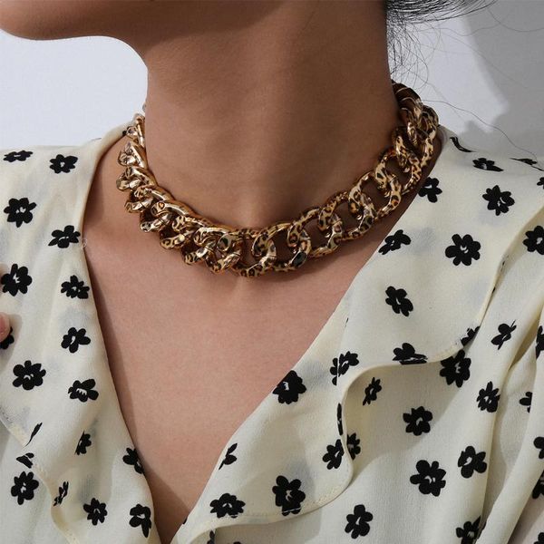 lacteo exaggerated leopard print metal-chain choker necklace steampunk necklace fashion jewelry for women party bar gifts, Golden;silver
lacteo exaggerated leopard print metal-chain choker necklace steampunk necklace fashion jewelry for women party bar gifts, Golden;silver