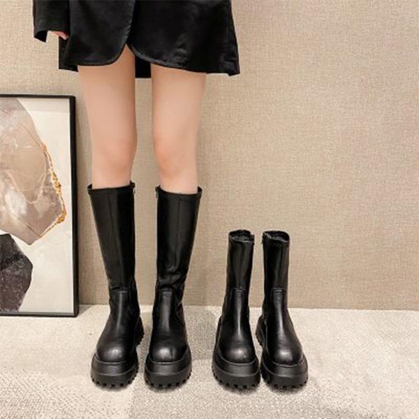 women platform motorcycle boots 2021 ladies leather mid calf boots women's non slip cool pumps female mid heels woman zip shoes, Black
women platform motorcycle boots 2021 ladies leather mid calf boots women's non slip cool pumps female mid heels woman zip shoes, Black