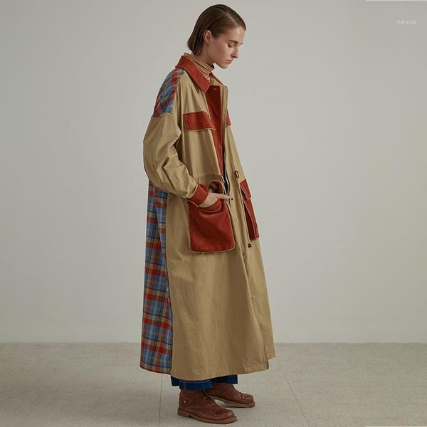 irinaw141 new arrival fw 2018 safari style vintage x long oversized wool plaid patchwork trench coat women1, Tan;black
irinaw141 new arrival fw 2018 safari style vintage x long oversized wool plaid patchwork trench coat women1, Tan;black