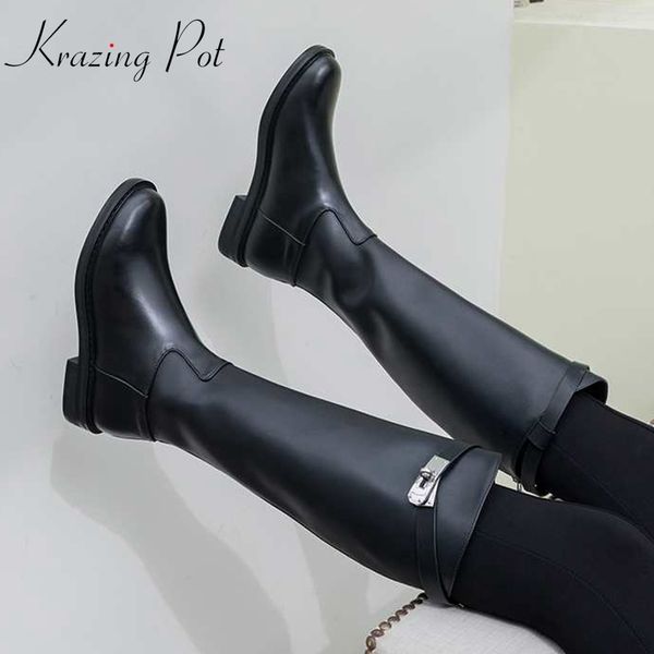 krazing pot winter round toe cow leather metal buckle decoration keep warm plus size thick low heels riding knee-high boots l13 201009, Black
krazing pot winter round toe cow leather metal buckle decoration keep warm plus size thick low heels riding knee-high boots l13 201009, Black