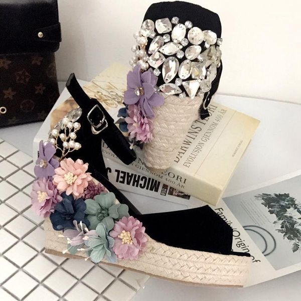 dress shoes womens peep toe beads flowers diy diamond platform wedge high heel sandals ankle buckle suede black plus size b2181 
dress shoes womens peep toe beads flowers diy diamond platform wedge high heel sandals ankle buckle suede black plus size b2181