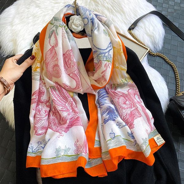 New European and American style travel vacation autumn scarf women fashion wild horse scarf seaside shawl beach towel, Blue;gray
New European and American style travel vacation autumn scarf women fashion wild horse scarf seaside shawl beach towel, Blue;gray