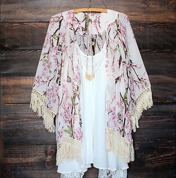 women chiffon vintage kaftan cardigan print blouse beach cover up lace tassel long sleeve kimono shirt summer, White
women chiffon vintage kaftan cardigan print blouse beach cover up lace tassel long sleeve kimono shirt summer, White