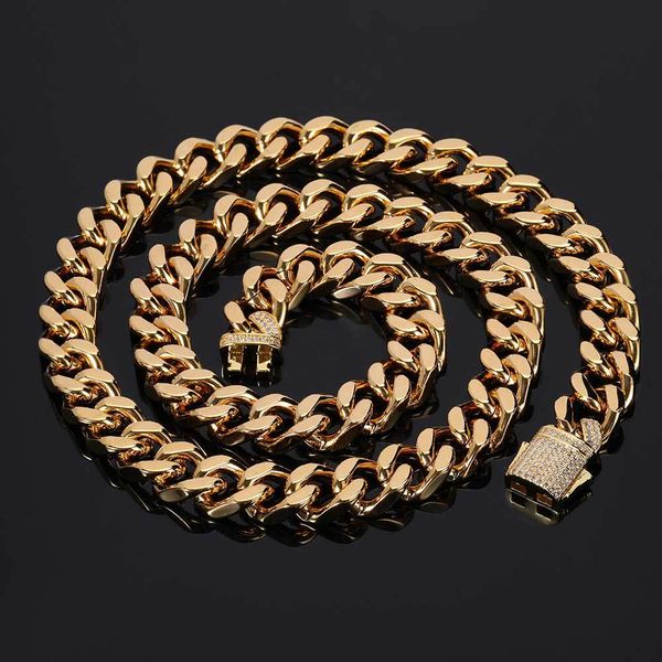 stainless steel jewelry hip hop necklace micro inlay zircon spring buckle four sides polished cuban chain necklace, Silver
stainless steel jewelry hip hop necklace micro inlay zircon spring buckle four sides polished cuban chain necklace, Silver