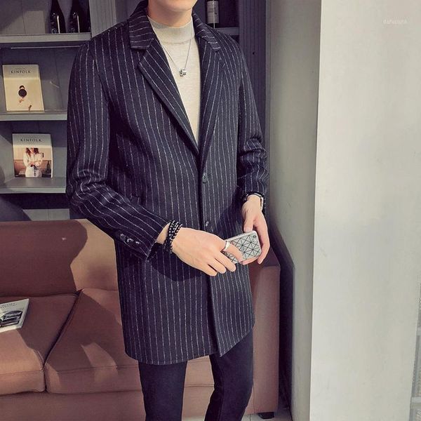 men's fashion long trench coat men striped autumn winter woolen cloth coat casual overcoat streetwear windbreakers1, Tan;black
men's fashion long trench coat men striped autumn winter woolen cloth coat casual overcoat streetwear windbreakers1, Tan;black