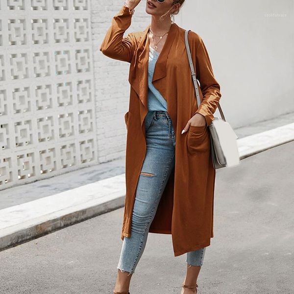 women autumn winter coat solid color long-sleeved pockets casual loose jackets eig881, Tan;black
women autumn winter coat solid color long-sleeved pockets casual loose jackets eig881, Tan;black