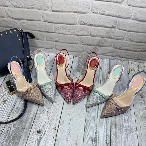 2022 luxurious designers sandals dress shoe evening slingback satin bow pumps 8cm high heels point-toe crystal-embellishments rhinestone dia, Black
2022 luxurious designers sandals dress shoe evening slingback satin bow pumps 8cm high heels point-toe crystal-embellishments rhinestone dia, Black
