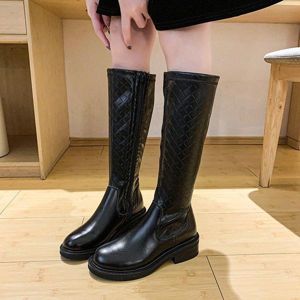woman flat boots leather women's shoes booties ladies boots-women thigh high heels high round toe luxury, Black
woman flat boots leather women's shoes booties ladies boots-women thigh high heels high round toe luxury, Black