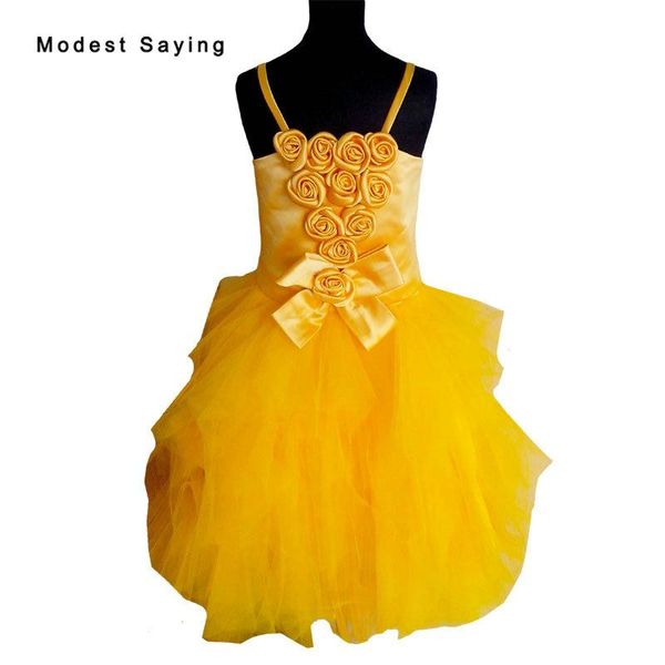 girl's dresses lovely yellow ball gown rosette straps pageant flower girl 2021 knee length girls party prom gowns vestido daminha f20, Red;yellow
girl's dresses lovely yellow ball gown rosette straps pageant flower girl 2021 knee length girls party prom gowns vestido daminha f20, Red;yellow