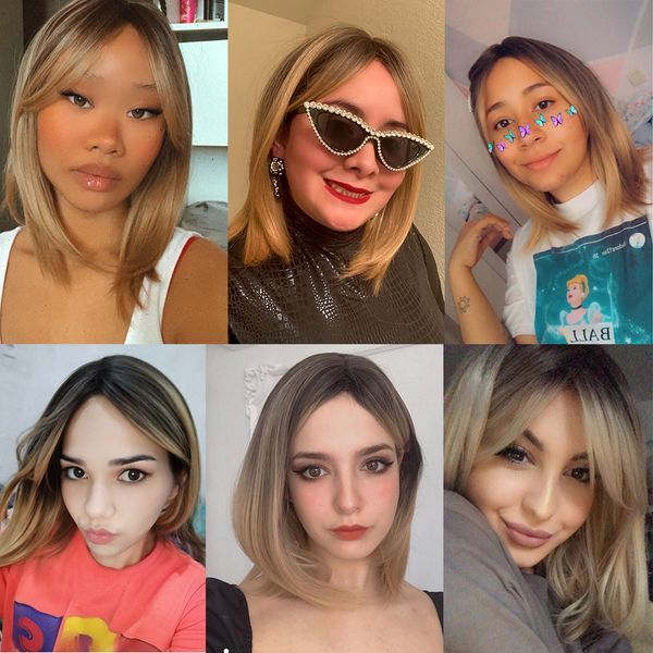 costume accessories easihair dark brown root ombre golden synthetic wig natural hair for women female layered wig with said bangs heat resis, Silver
costume accessories easihair dark brown root ombre golden synthetic wig natural hair for women female layered wig with said bangs heat resis, Silver