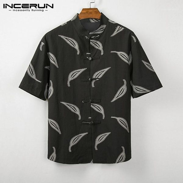 men's casual shirts incerun 2021 men chinese style shirt printed short sleeve tang suit vintage button up polyester summer camisa s-5x, White;black
men's casual shirts incerun 2021 men chinese style shirt printed short sleeve tang suit vintage button up polyester summer camisa s-5x, White;black