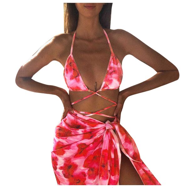 women's swimsuit tie-dye printed shawl three-piece beachwear brazilian thong swimwear female bathing suit biquini set, White;black
women's swimsuit tie-dye printed shawl three-piece beachwear brazilian thong swimwear female bathing suit biquini set, White;black