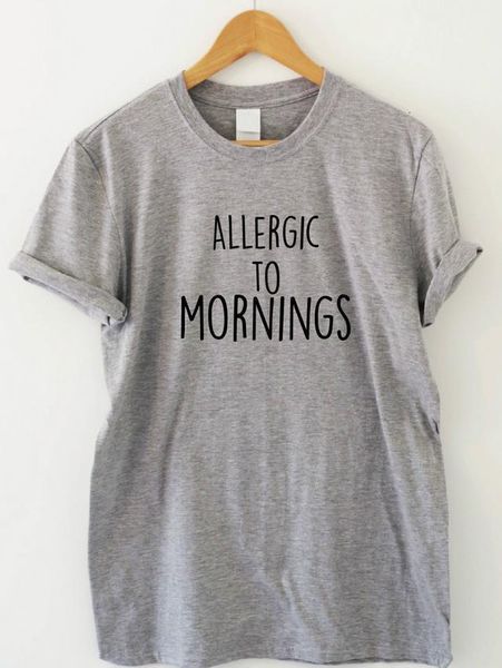allergic to mornings letters print women tshirts cotton casual funny t shirt for lady tee hipster gray white z-236
allergic to mornings letters print women tshirts cotton casual funny t shirt for lady tee hipster gray white z-236